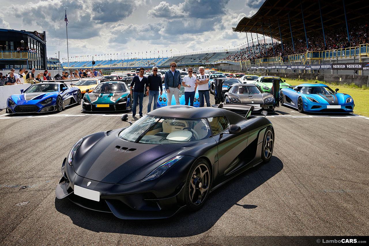 The hyper car lineup during Super Car Sunday in Assen posing on the straight.Image Copyright: Mark Smeyers