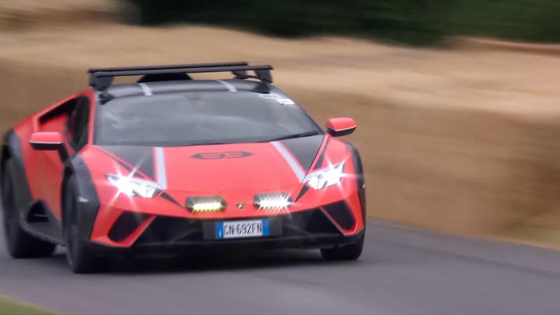 Lamborghini huracan sterrato in action at goodwood festival of speed