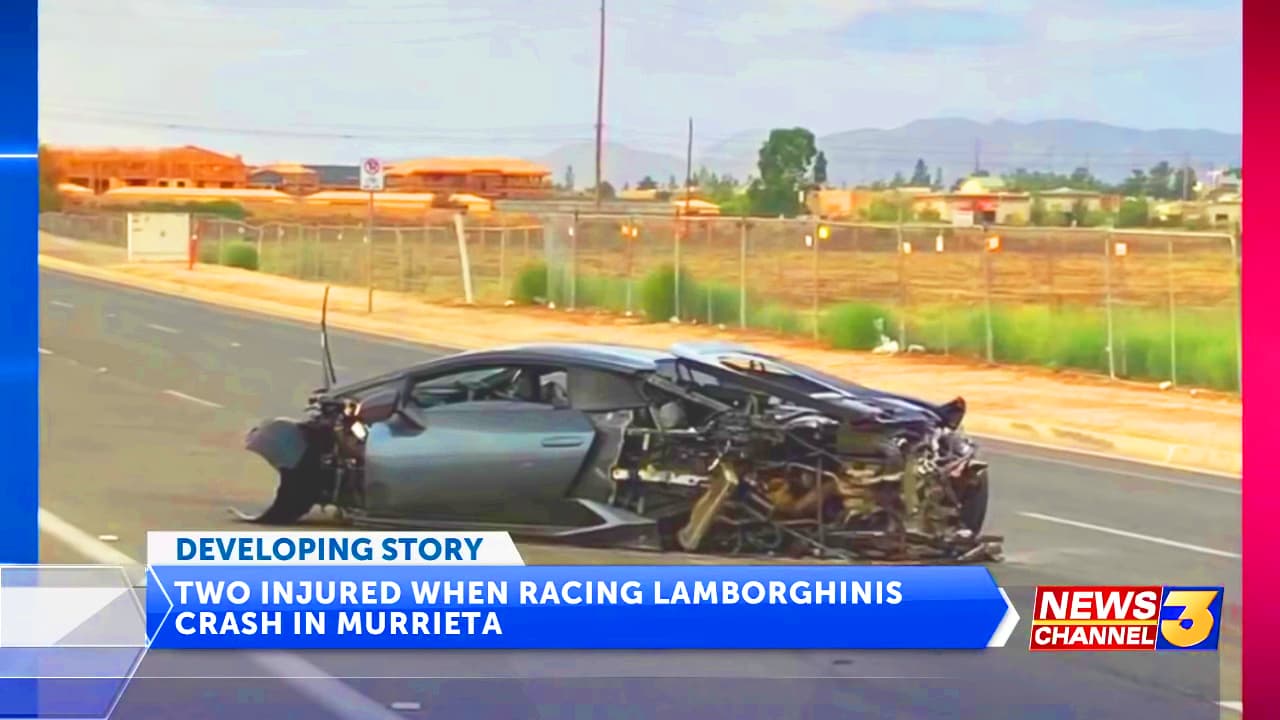 Lamborghini crashes in murrieta