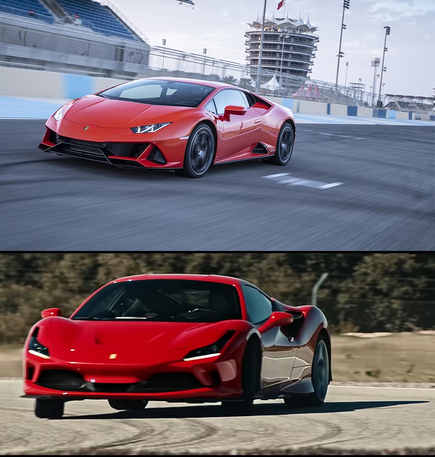 Lamborghini huracan evo vs ferrari f8 tributo