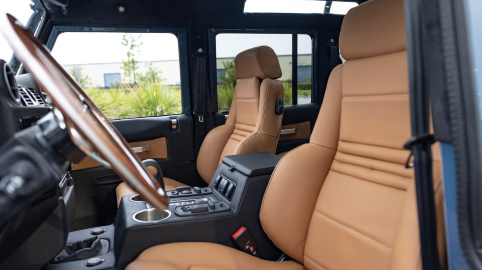 1993 land rover defender 110 (nas): upgraded with lamborghini olympus leather seats